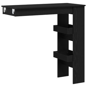 vidaXL Tavolo Bar da Parete Rovere Nero 102 x 45 x 103,5 cm