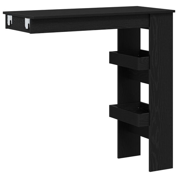 vidaXL Tavolo Bar da Parete Rovere Nero 102 x 45 x 103,5 cm