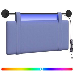 vidaXL Testiera sospesa Con luce LED Blu jeans Tessuto