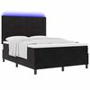 vidaXL Letto a Sorgente LED con materasso Nero 140 x 190 cm Tessuto