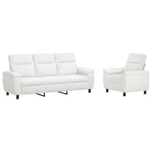 vidaXL Set di divani 2 pcs Bianco Tessuto