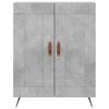 vidaXL Credenza Grigio Cemento 69,5x34x180 cm in Legno Multistrato