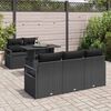 vidaXL Set di divani con cuscino 6 pcs Nero polyrattan