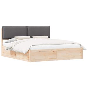 vidaXL Letto con Testiera Rivestita Grigio scuro 180 x 200 cm