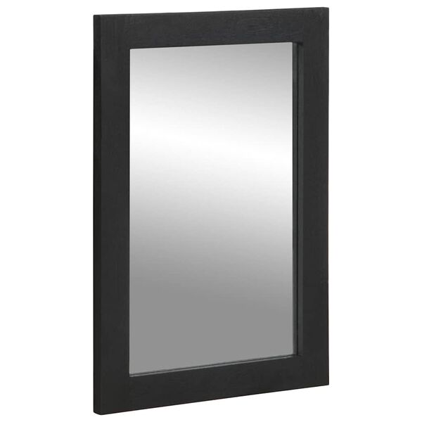 vidaXL Specchio da Bagno Nero 50x70x2,5 cm Legno Multistrato e Ottone