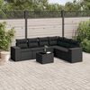 vidaXL Set Divani da Giardino con Cuscini 7pz Nero Polyrattan