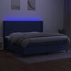 vidaXL Letto a Molle Materasso e LED Blu 200x200cm in Tessuto