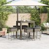vidaXL Set Bar da Giardino 7 pz con Cuscini in Polyrattan Grigio