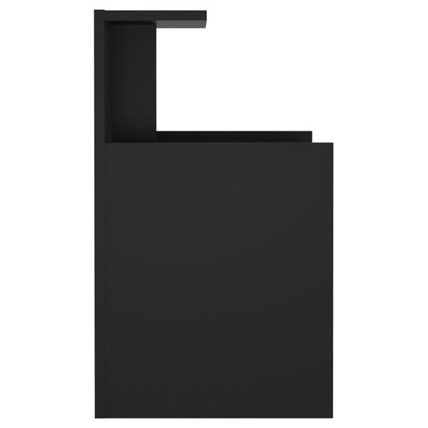 vidaXL Comodino Nero 40x35x60 cm in Legno Multistrato