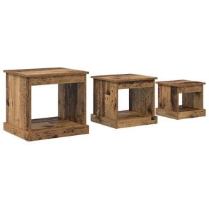 vidaXL Tavolino da salotto 3 pcs Legno vecchio Legno multistrato