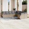 vidaXL Set Divano da Giardino 10 pz con Cuscini Beige in Polyrattan