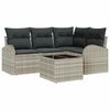 vidaXL Set Divano da Giardino 5 pcs Grigio chiaro polyrattan