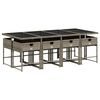 vidaXL Set da Pranzo da Giardino 9 pz con Cuscini in Polyrattan Grigio