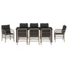 vidaXL Set da Pranzo per Giardino 9 pcs Grigio chiaro polyrattan