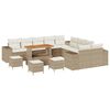 vidaXL Set Divano da Giardino con cuscino 14 pcs Beige polyrattan