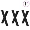 vidaXL Gambe per tavolo da pranzo a forma di X 3 pz nere 80x(72-73) cm in acciaio