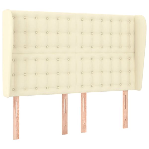 vidaXL Testiera ad Orecchio Crema 147x23x118/128 cm in Similpelle