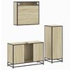vidaXL Set Mobili da Bagno 3 pz Rovere Sonoma in Legno Multistrato