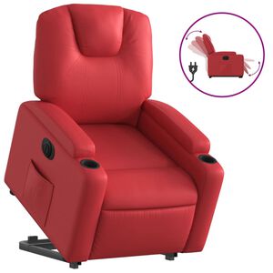 vidaXL Poltrona Alzapersona Reclinabile Elettrica Rossa in Similpelle