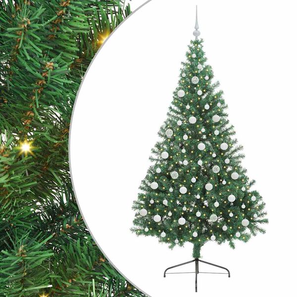 vidaXL Albero di Natale artificiale con luci integrate Verde 210 cm