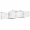 vidaXL Cesti Gabbioni ad Arco 15 pz 400x30x80/100 cm Ferro Zincato