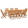 vidaXL Set da Pranzo da Giardino 9 pz 220x90x75 cm Massello di Acacia
