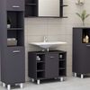 vidaXL Set Mobili da Bagno 3 pz Grigio in Truciolato
