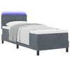 vidaXL Letto a Sorgente LED con led Grigio scuro 80 x 200 cm Velluto