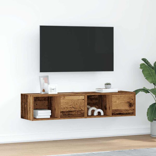 vidaXL Mobili Porta TV 2 pz Legno Antico 60x31x25,5 cm in Truciolato