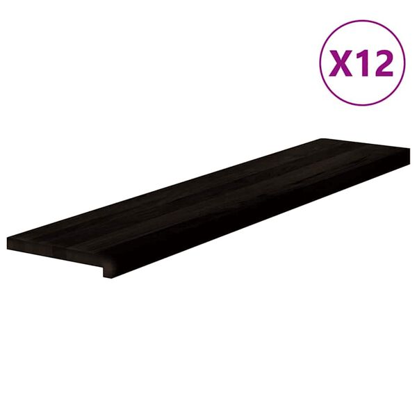vidaXL Gradini 12 pz Marrone Scuro 120x25x2 cm Legno Massello Rovere