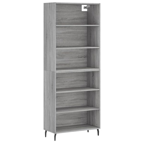 vidaXL Credenza Grigio Sonoma 69,5x32,5x180 cm Legno Multistrato