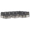 vidaXL Set Divani da Giardino 10pz con Cuscini Antracite in Polyrattan