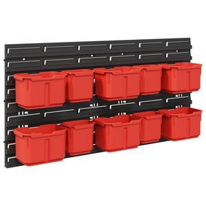 vidaXL Scaffale contenitore Nero e Rosso 77,5 x 2 x 39 cm PP