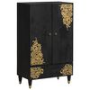vidaXL Credenza Nero 60 x 33 x 100 cm Legno di mango massello