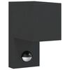 vidaXL Applique con Sensore Nera in Alluminio Pressofuso