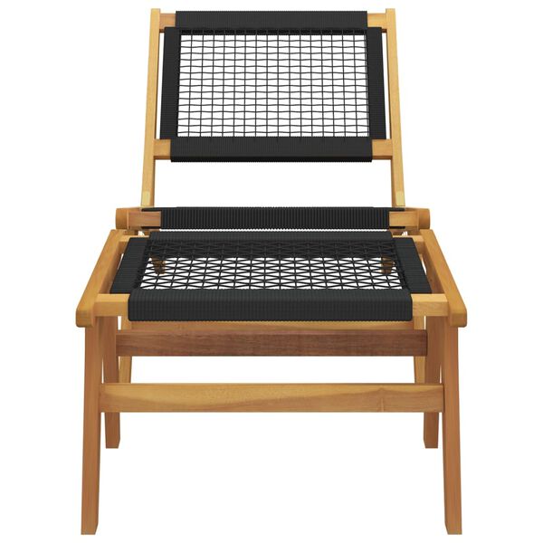 vidaXL Sedia da Giardino Poggiapiedi Legno Massello di Teak Poliestere