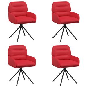 vidaXL Sedie da pranzo girevoli 4 pcs Similpelle Rosso