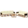 vidaXL Set di divani da esterno con cuscino 7 pcs Naturale e Crema