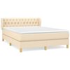 vidaXL Giroletto a Molle con Materasso Crema 140x200 cm in Tessuto