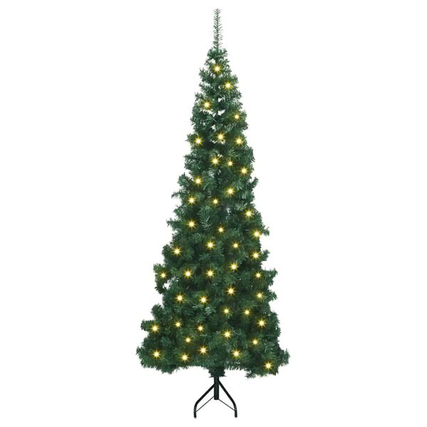 vidaXL Albero di Natale Artificiale Angolare con 300 LED Verde 240 cm