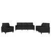 vidaXL Set di Divani 3 pz con Cuscini Nero in Similpelle
