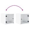 vidaXL Comodino con Anta in Vetro Bianco 35x37x35 cm
