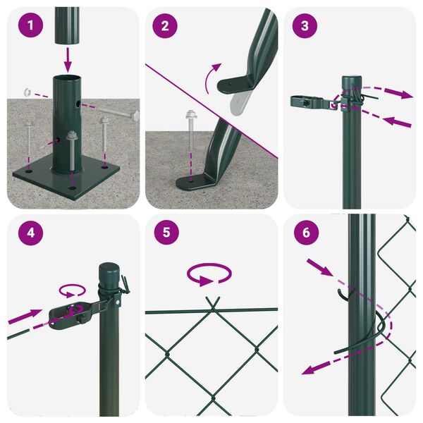 vidaXL Palo della recinzione Verde 10 x 1,6 m (rete 40 x 40 mm)