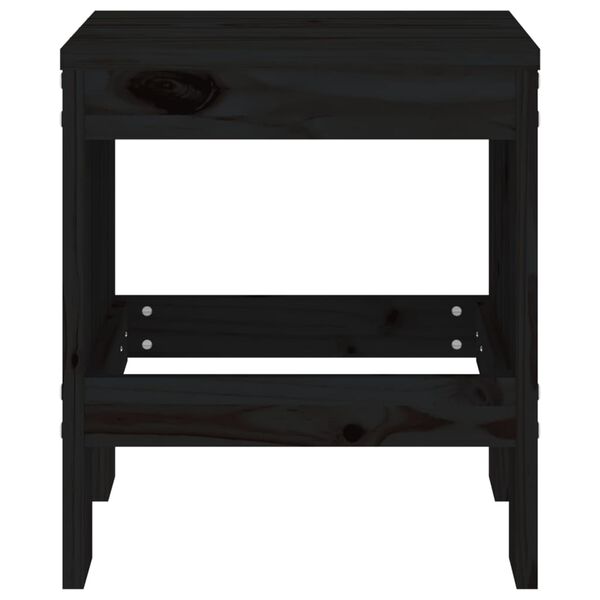 vidaXL Sgabelli da Giardino 2pz Neri 40x36x45cm Legno Massello di Pino