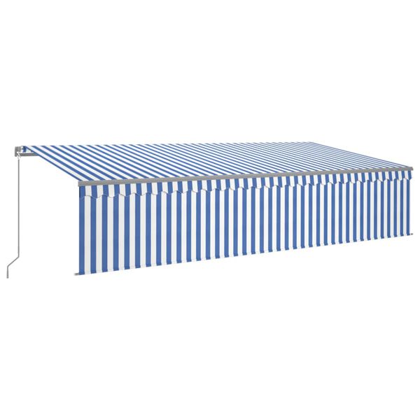 vidaXL Tenda Sole Retrattile Manuale con Parasole 6x3m Blu e Bianc6