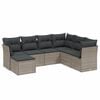 vidaXL Set Divani da Giardino 7pz con Cuscini Grigio Chiaro Polyrattan