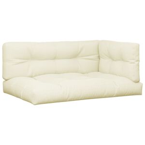 vidaXL Cuscini per Pallet 5 pz Crema in Tessuto