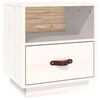vidaXL Comodino Bianco 40x34x45 cm in Legno Massello di Pino