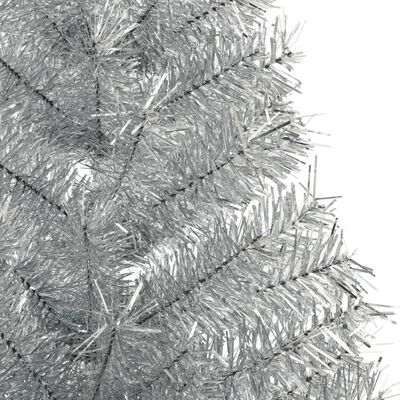 vidaXL Albero di Natale a Metà con Supporto Argento 180 cm PET