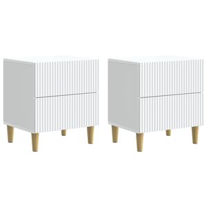 vidaXL Armadio da Notte con cassetto 2 pcs Bianco 43 x 34,5 x 48 cm
